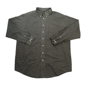 Roundtree & Yorke Brown/Blue Striped Button-Down Mens Size 2XT